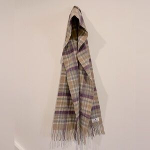 HOUSE OF SCOTLAND vintage 100% lambswool plaid scarf